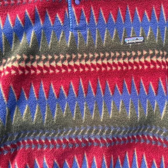 Vintage Patagonia Synchilla Minnehaha Flame Aztec Fleece Pullover - Picture 3 of 8